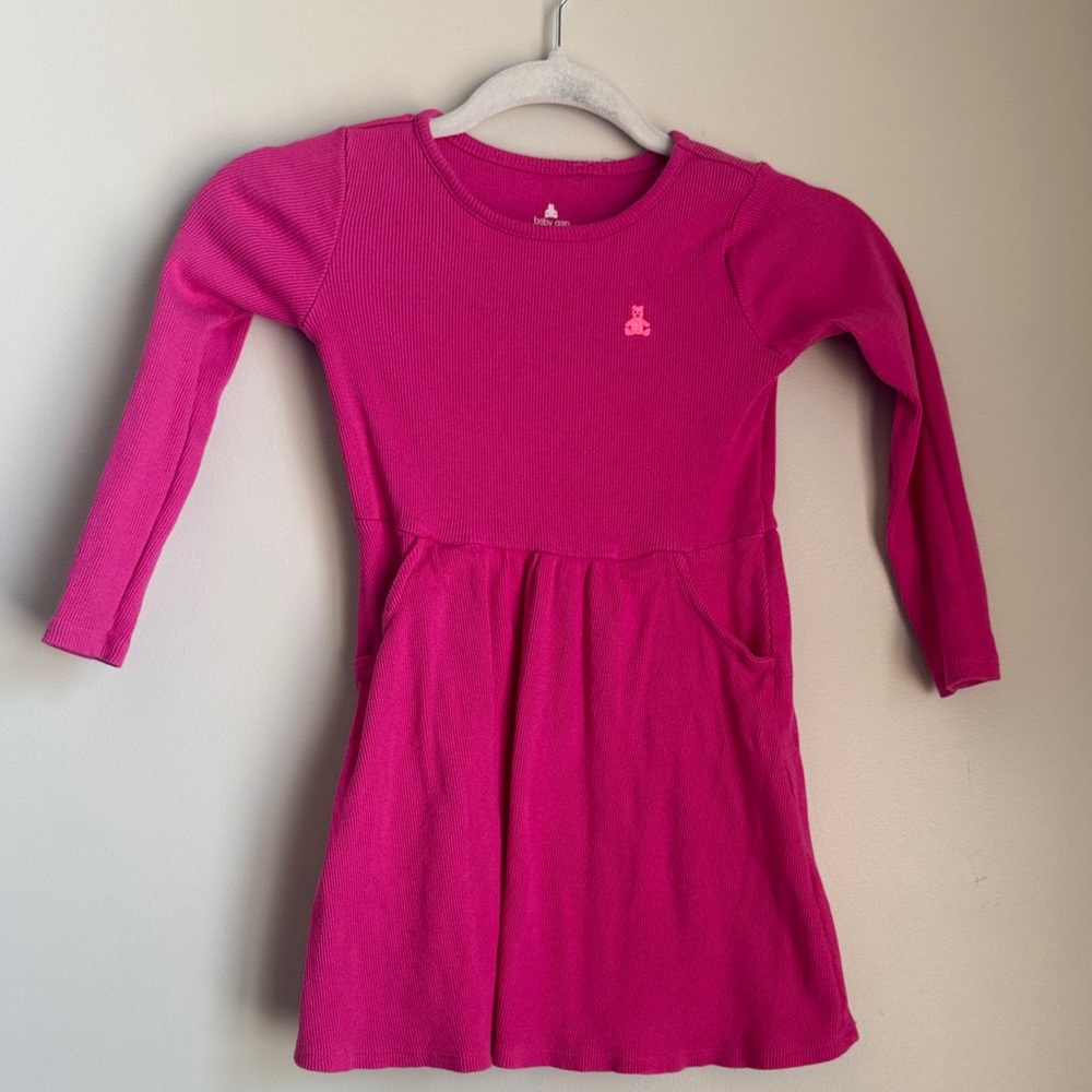 GAP Girls Long-Sleeve Fuchsia Pink Knit Dress